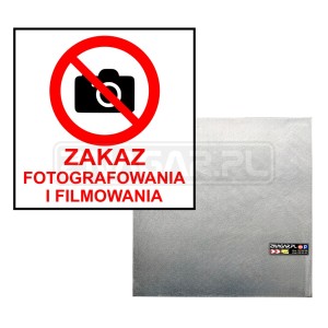Tablica "Zakaz Fotografowania i Filmowania" - 400x400 mm, blacha płaska