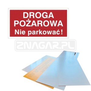 Tabliczka "Droga Pożarowa Nie Parkować" - 400x200 mm