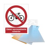 Tabliczka "Zakaz Wprowadzania Rowerów" - 225x275 mm