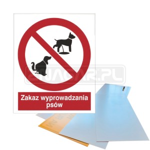 Tabliczka "Zakaz Wyprowadzania Psów" - 225x275 mm