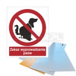 Tabliczka "Zakaz Wyprowadzania Psów 2" - 225x275 mm