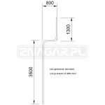 Słupek - gięty fi 60,3/3,0mm do znaku drogowego Z - 3,5 mb