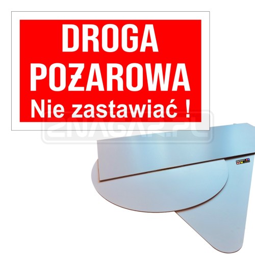Tabliczka Parkingowa "Droga Pożarowa Nie zastawiać" - 600x360 mm, PCV
