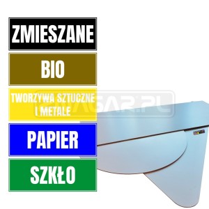 Zestaw tabliczek na pojemniki do segregowania odpadów - 266x100 mm, PCV