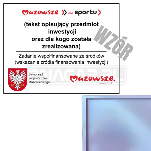 Tablica "Dofinansowanie" - 900x700 mm