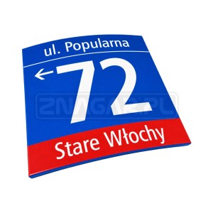 Tablica adresowa MSI, warszawska - 350x350 mm