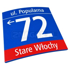 Tablica adresowa MSI, warszawska - 450x450 mm