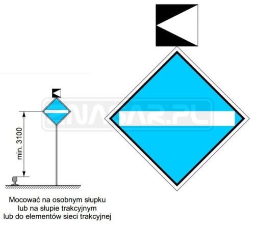 Wskaźnik We2c 480x480+200x200 mm odblaskowy