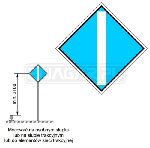 Wskaźnik We3a 480x480 mm odblaskowy