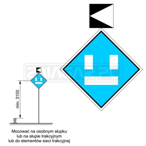 Wskaźnik We8c 480x480+200x200 mm odblaskowy