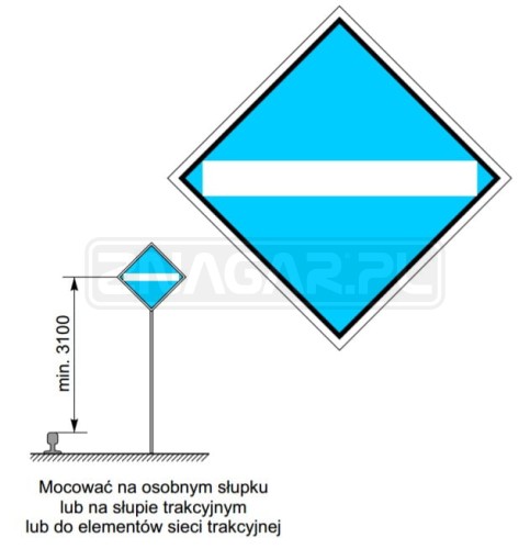 Wskaźnik We2a 480x480 mm odblaskowy