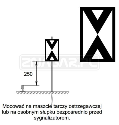Wskaźnik W1 niski 480x750 mm odblaskowy