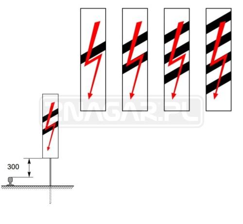 Wskaźnik W11b 400x1600 mm odblaskowy