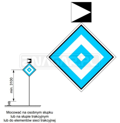 Wskaźnik We4b 480x480+200x200 mm odblaskowy