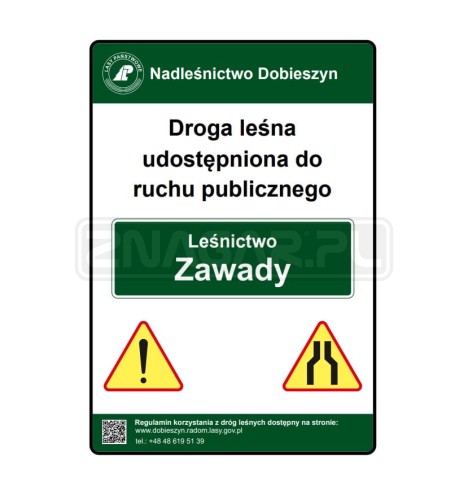Tablica TL-2 - oznakowanie dróg leśnych - II gen.  