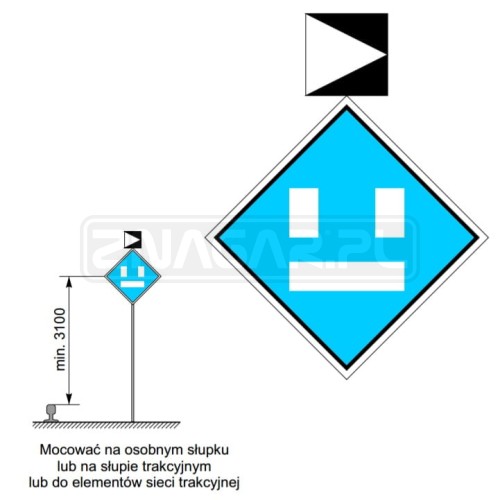 Wskaźnik We8b 480x480+200x200 mm odblaskowy