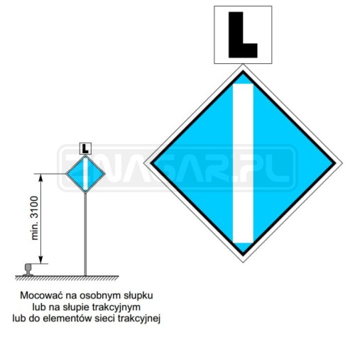 Wskaźnik We3b 480x480+200x200 mm odblaskowy 