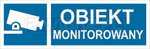 Obiekt monitorowany - 30x10 cm - naklejka zwykła