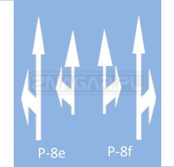 Strzałka biała P-8e/f - termoznak 
