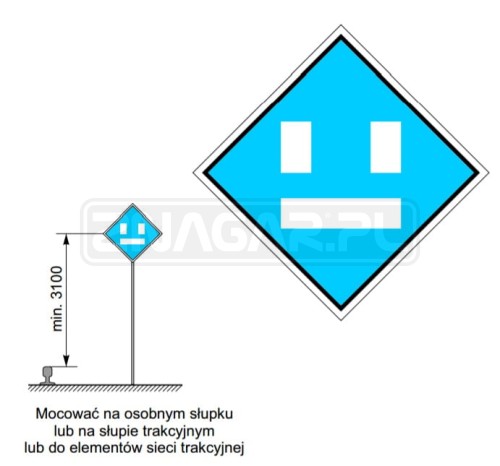Wskaźnik We8a 480x480 mm odblaskowy