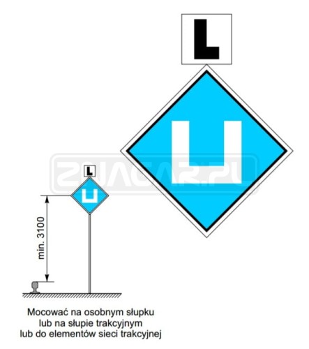 Wskaźnik We9b 480x480+200x200 mm odblaskowy