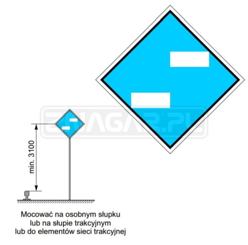 Wskaźnik We1 480x480 mm odblaskowy 